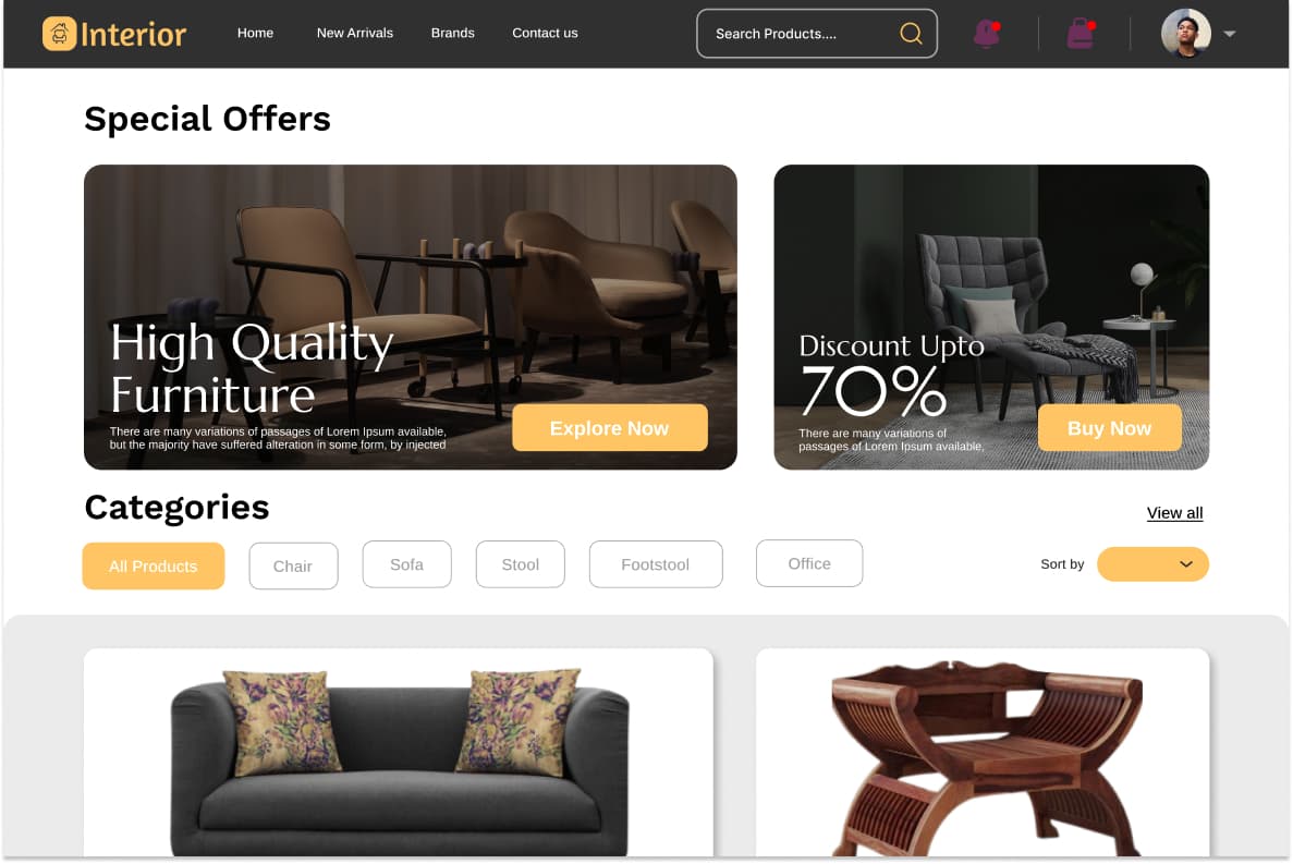 Interior Store website