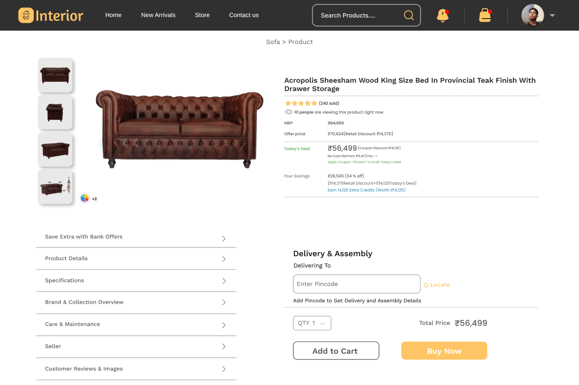 Interior Store website preview 2