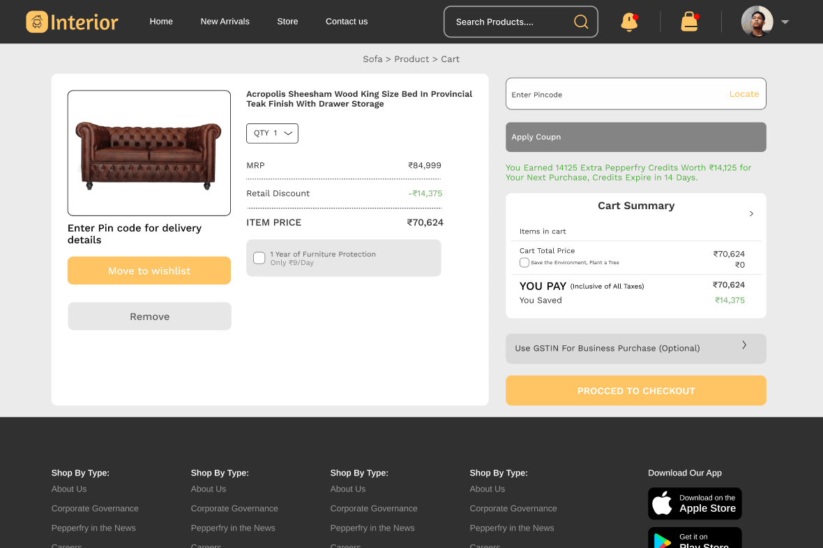 Interior Store website preview 3